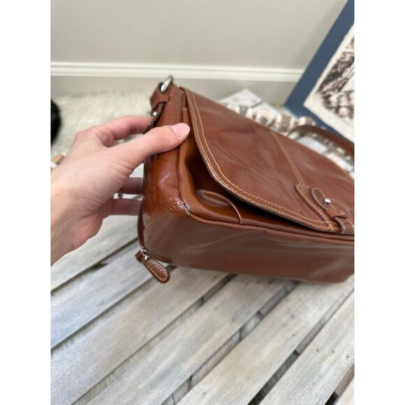 Vintage Giani Bernini Brown Leather Crossbody Purse Bag - Picture 6 of 9